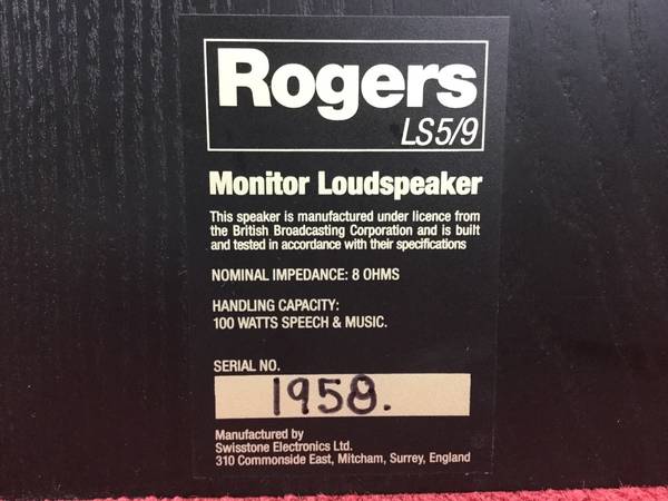 Rogers LS5/9 ｽﾋﾟｰｶｰ